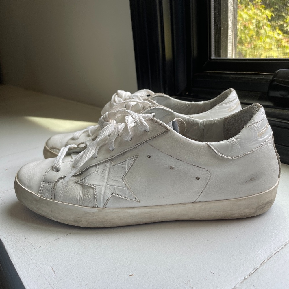 GOLDEN GOOSE PURE SOLID WHITE SUPERSTAR SNEAKER size 6 36